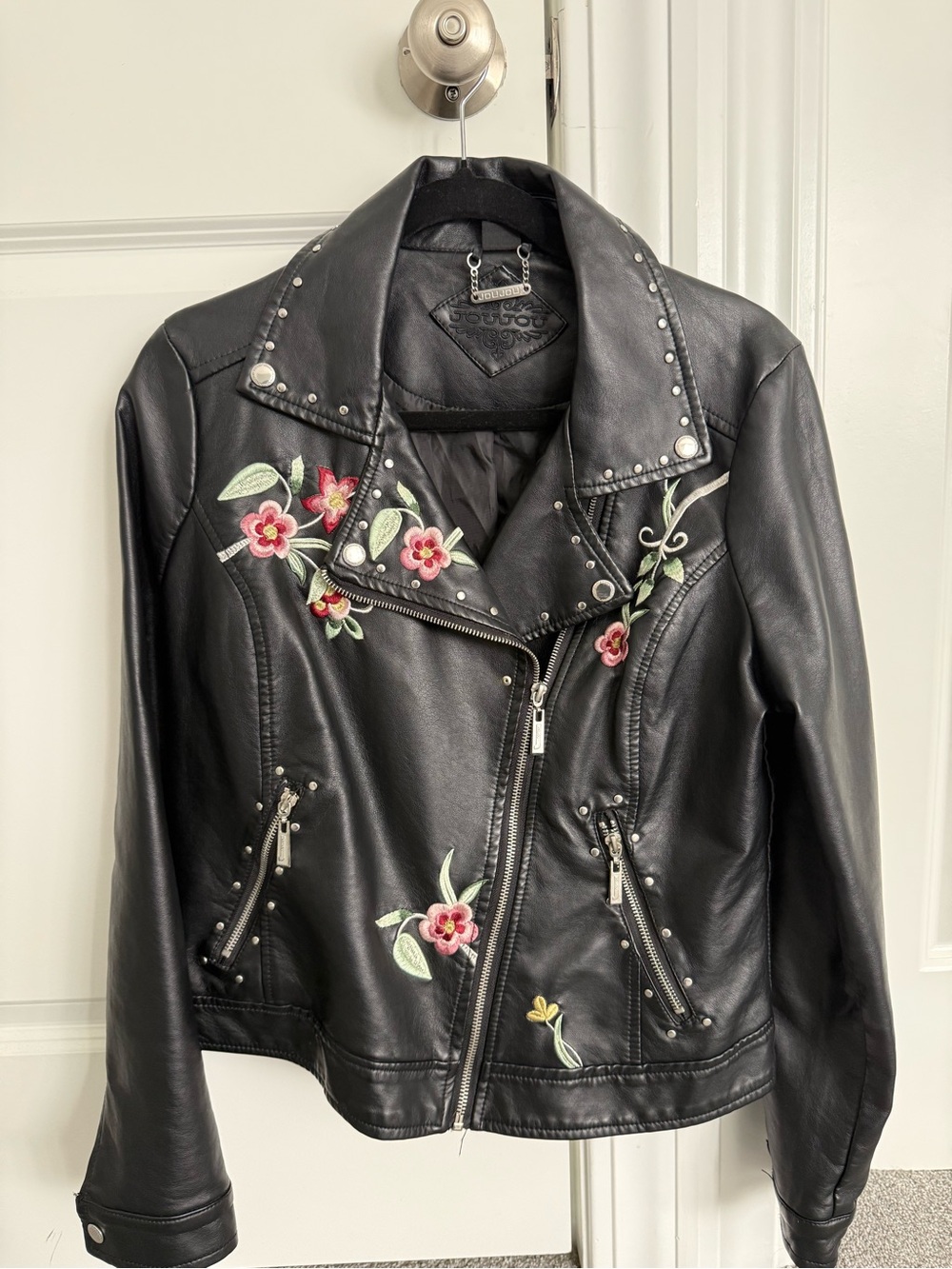 Faux leather biker jacket